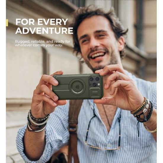 Dexnor MagSafe Kickstand Προστατευτική Θήκη iPhone 16 Pro Max, πράσινη