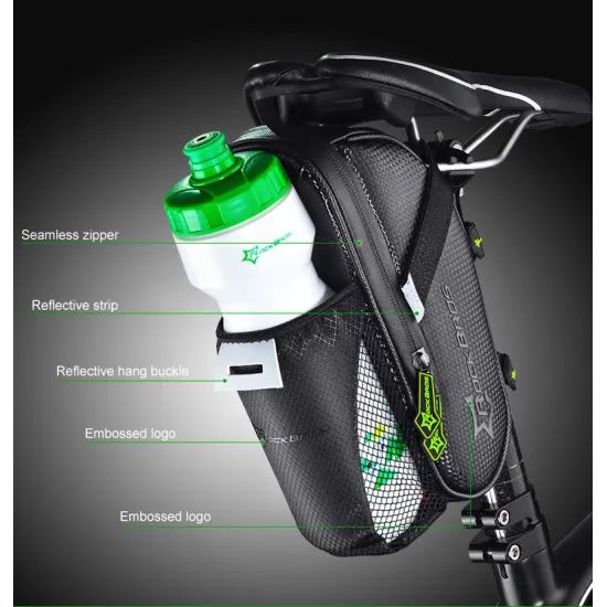 Rockbros Αδιάβροχη τσάντα ποδηλάτου 1,5l, μαύρη