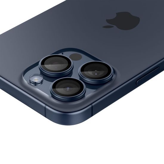 Spigen Optik.TR Protecție Cameră Foto, 2 Bucăți, iPhone 14 Pro / 14 Pro Max / 15 Pro / 15 Pro Max, Albastru