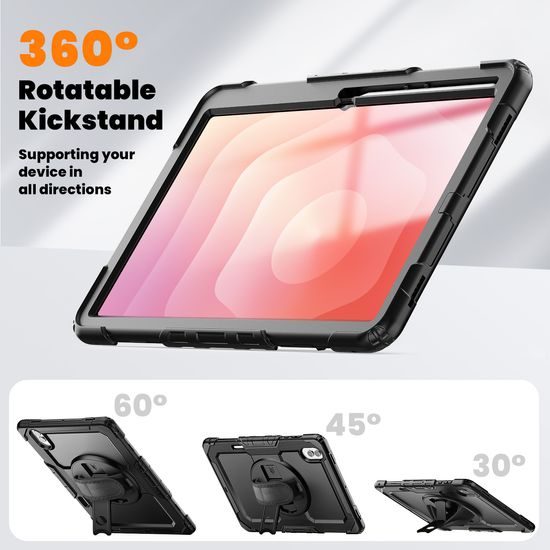 JP Solid360 θήκη για tablet, Samsung Tab S11 Ultra, μαύρη