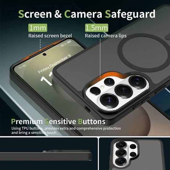 JP MagFit Colour θήκη MagSafe με μαγνήτη N52, Samsung Galaxy S26 Ultra, μαύρη