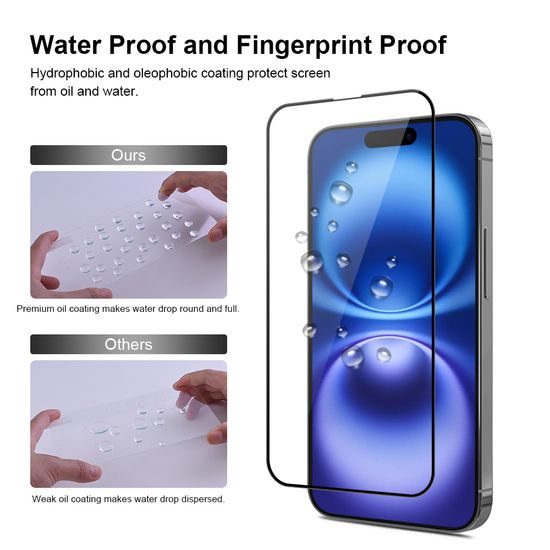 JP Full Pack Szkło hartowane, 2x 3D szkło z aplikatorem + 2x szkło na obiektyw, iPhone 16 Plus
