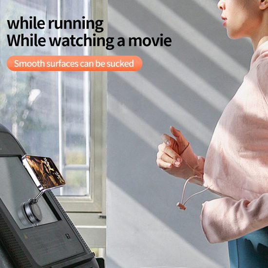 360° mágneses állítható tapadókorongos telefontartó autóba, fekete. C45