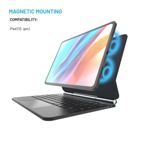 FIXED Typee vezeték nélküli billentyűzetes tok tabletre, Apple iPad 10.9 2022 / iPad 11 2025, CZ, fekete