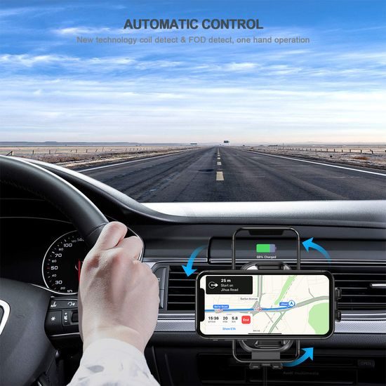 Βάση τηλεφώνου αυτοκινήτου για ταμπλό και αεραγωγό με ασύρματη φόρτιση, 15W, Qi, C13
