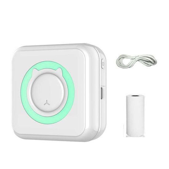 Mini θερμικός εκτυπωτής Bluetooth χωρίς μελάνι για την τσέπη, λευκός