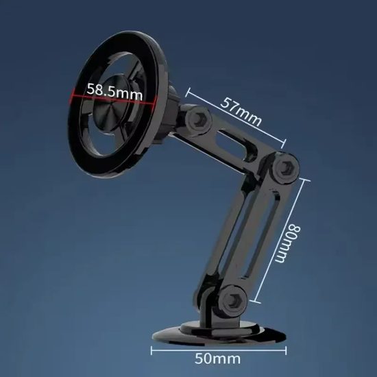 Kovový magnetický držiak telefónu na palubnú dosku 360°, čierny