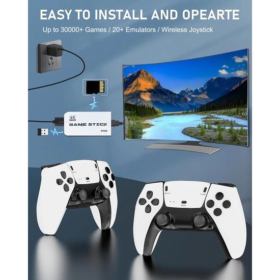 M15 Plus Retro konzol két vezeték nélküli kontrollerrel és tízezer játékkal, HDMI, Game Stick, 4K