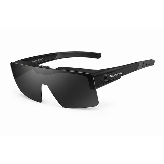West Biking Fotokromatske biciklističke naočale Flip-Up, UV400, lagane 30 g, za dioptrijske naočale, crne