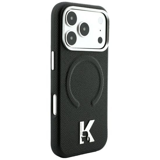 Karl Lagerfeld Grained Leather Embossed Ring MagSafe ümbris iPhone 17 Pro Max / 18 Pro Max – must