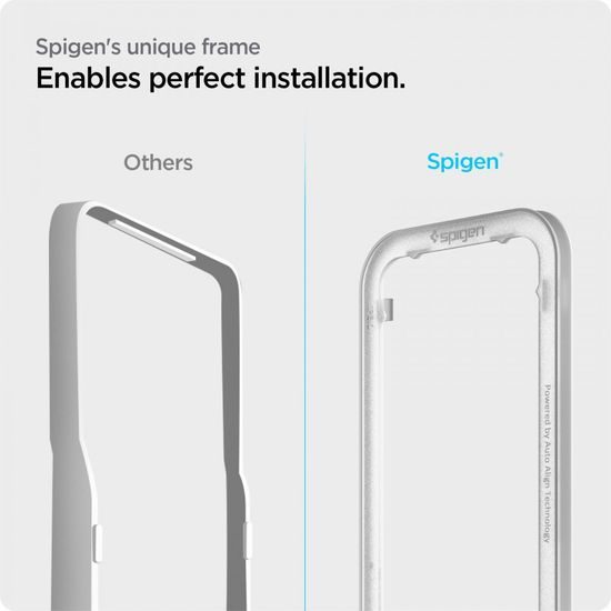Spigen ALM Glass FC Zaščitno kaljeno steklo, iPhone 13 / 13 Pro / 14 / 16e, črno