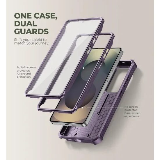 Dexnor 360 Kickstand Camprotector θήκη Samsung Galaxy S26 Ultra, μωβ