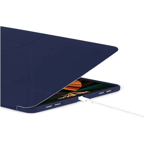 iPad Pro 12.9 (2018/2020/2021/2022) dėklas – Pipetto Origami TPU – tamsiai mėlyna