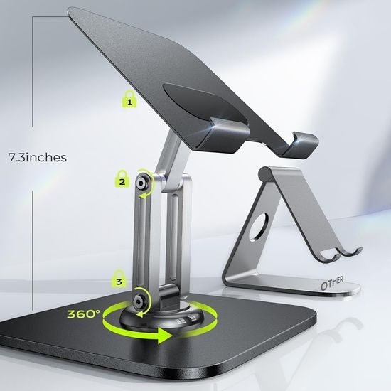 Lisen Αναδιπλούμενη βάση επιτραπέζια για tablet, 4,7" – 12,9", μαύρη