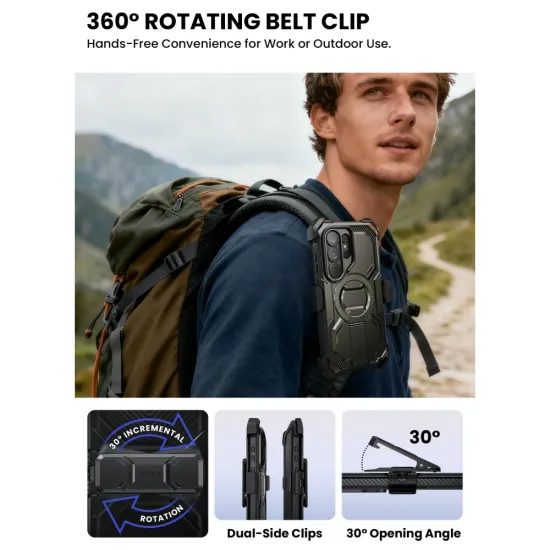 Supcase iBlason ArmorBox Clip Mag Hoesje - MagSafe geschikt - met Kickstand & Belt Clip - voor Samsung Galaxy S26 Ultra - Zwart