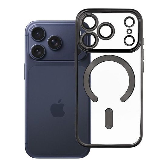 iPhone 17 Pro / 18 Pro dėklas – Electro Mag Cover su MagSafe – juoda