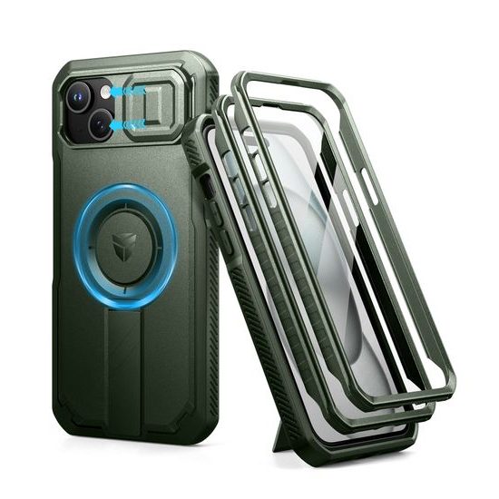 Dexnor MagSafe 360 Kickstand Προστατευτική Θήκη iPhone 14 Plus / 15 Plus, πράσινη