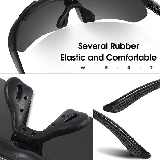 West Biking Polarisierte Fahrradbrille für Radsport und Outdoor-Aktivitäten - Schwarz