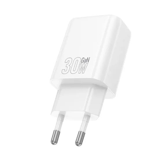 Hoco Δικτυακός Φορτιστής N62 USB-C, PD QC 30W, Λευκός