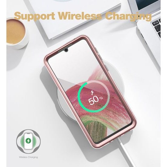 Samsung Galaxy S21 Ultra dėklas – Suritch 360 Marble – rožinė