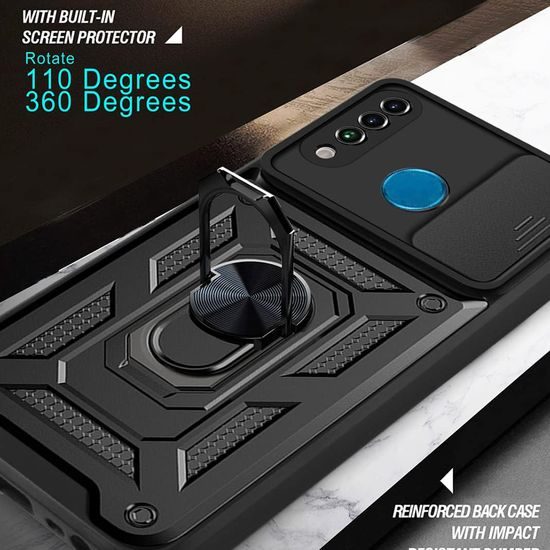 Techsuit CamShield, Huawei P30 Lite / P30 Lite New Edition, fekete