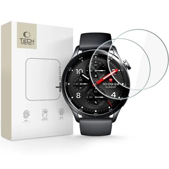 Tech-Protect Tvrdené sklo Glass Fit+, Xiaomi Watch S5 (46 mm), 2 kusy