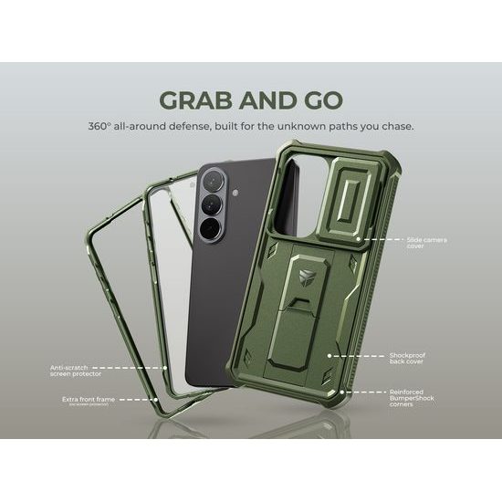 Custodia Dexnor 360 Kickstand Camprotector per Samsung Galaxy S26, verde