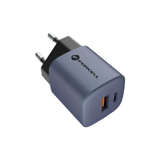 Forcell F-Energy adaptér VT-31 33W GaN USB-C a USB A, sivý