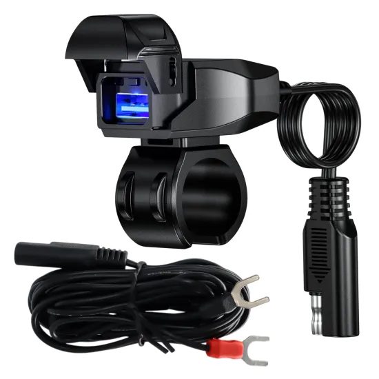 Încărcător moto USB-A, 18 W, IP65, negru