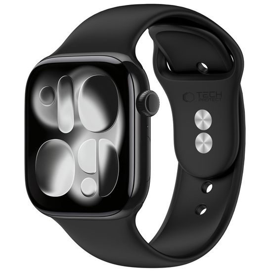 Apple Watch 8 / 9 / 10 / 11 / 12 / SE / Ultra (44 / 45 / 46 / 49 mm) silikoninis dirželis – Tech-Protect Silicone – juoda
