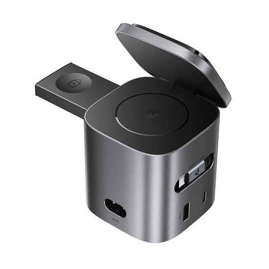 Acefast Oplaadstation 6-in-1 (Z9) - GaN - USB, USB-C - 80W - Zwart