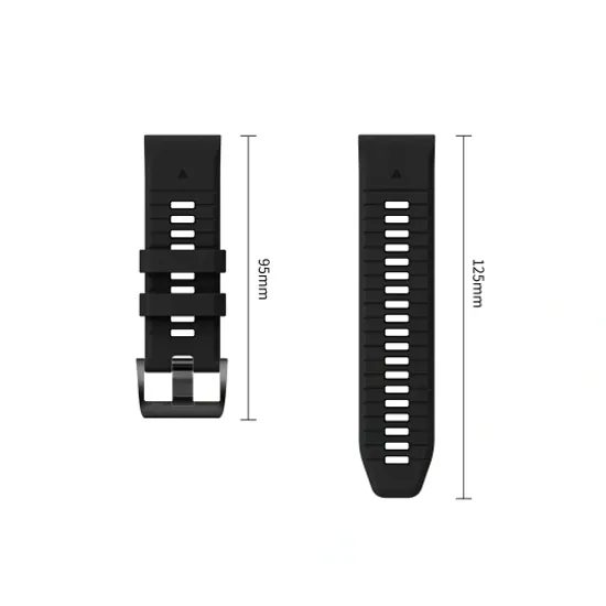 Tech-Protect Silicone remienok, Garmin Fenix 5X / 5X Plus / 6X / 6X Pro / 7X / 8 / 8 Pro / 9 / 9 Pro (51 mm), čierny