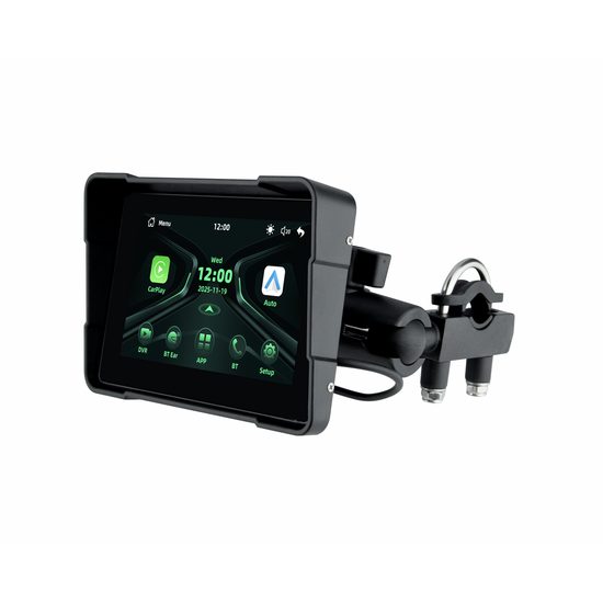 5" Motorfiets Display met Draadloze Apple CarPlay, Android Auto + DVR Camera's