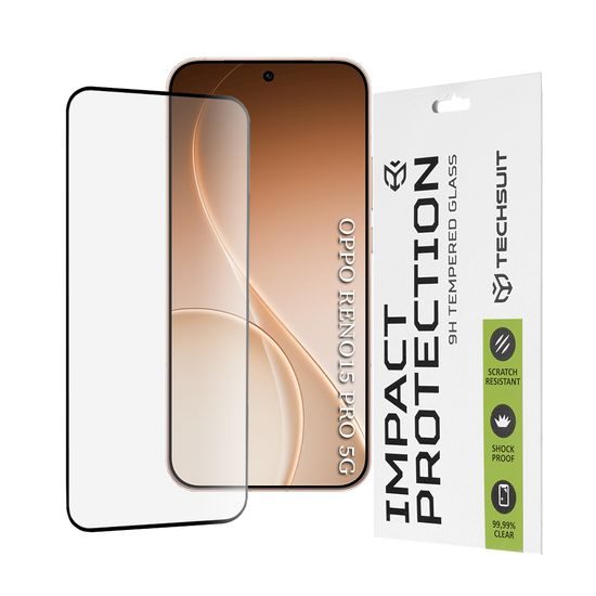 Techsuit 111D Σκληρυμένο Γυαλί, Oppo Reno15 Pro, μαύρο