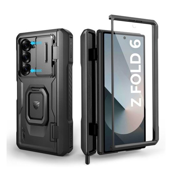 Dexnor 360 Kickstand táborvédő borító Samsung Galaxy Z Fold 6, fekete