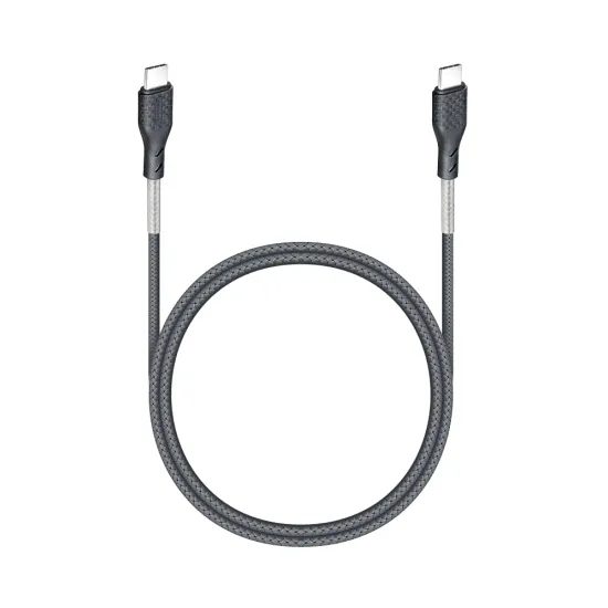 Forcell Carbon kabel, USB-C - USB-C, 3.0 QC, Power Delivery PD60W, CB-02C, črn, 1 meter