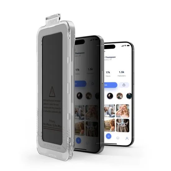 Tech-Protect Privacy Σκληρυμένο γυαλί Quick Set+, iPhone 13 / 13 Pro / 14 / 16e, 2 τεμάχια
