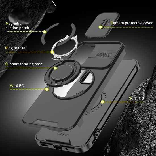 Camslide Stand obal, Samsung Galaxy A16, čierny