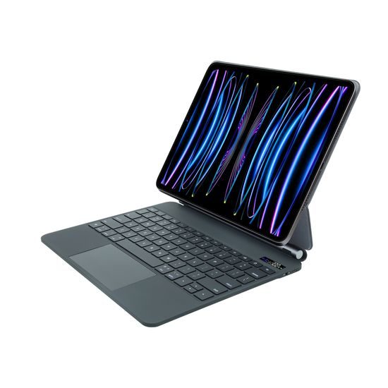 JP Magnetic Keyboard MK01 θήκη tablet με οθόνη, iPad Pro 12.9, 2018 / 2020 / 2021 / 2022, iPad Air 13 2024 / 2025, μαύρο
