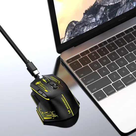 Wozinsky WMGB-1181 Ασύρματο οπτικό gaming ποντίκι, μαύρο / κίτρινο
