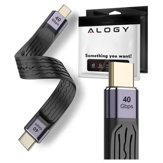 Alogy kabel USB-C - USB-C, 13,7cm, crni