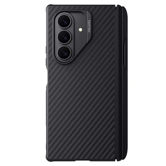 Samsung Galaxy Z Fold 7 vāciņš – Nillkin Synthetic Fiber Pro Magnetic ar S Pen – melns