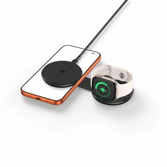 Tech-Protect A55 2v1 MagSafe bezdrôtová nabíjačka, 25 W, Qi2.2, čierna