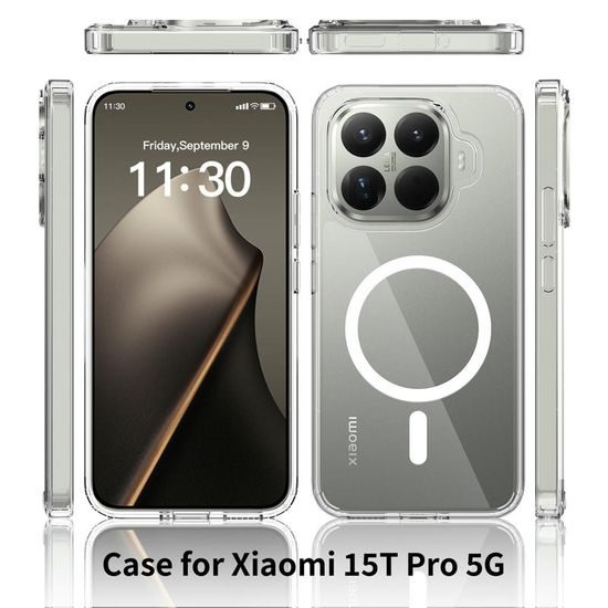Husă transparentă Magsafe, Xiaomi 15T Pro, transparent