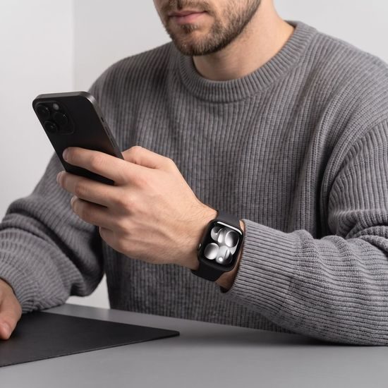 Apple Watch 8 / 9 / 10 / 11 / 12 / SE / Ultra (44 / 45 / 46 / 49 mm) silikoninis dirželis – Tech-Protect Silicone – juoda