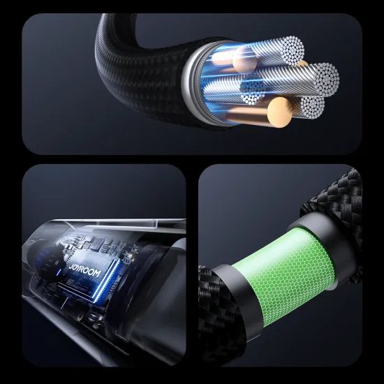 Joyroom S-A16 Pro Prism Series καλώδιο USB-C – Lightning με οθόνη, 30W, 1,2 m, μαύρο