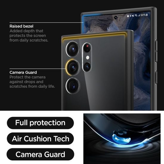 Spigen Ultra hybrid kryt na mobil, Samsung Galaxy S23 Ultra, matte black