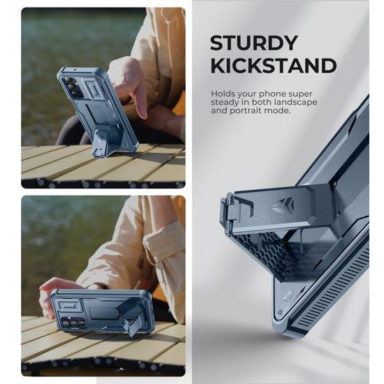 Dexnor 360 Kickstand Camprotector etui za Samsung Galaxy A15, moder