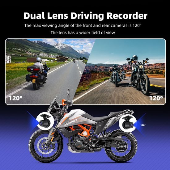 Wyświetlacz motocyklowy 6,25" z bezprzewodowym Apple CarPlay, Android Auto, kamerami DVR i TPMS