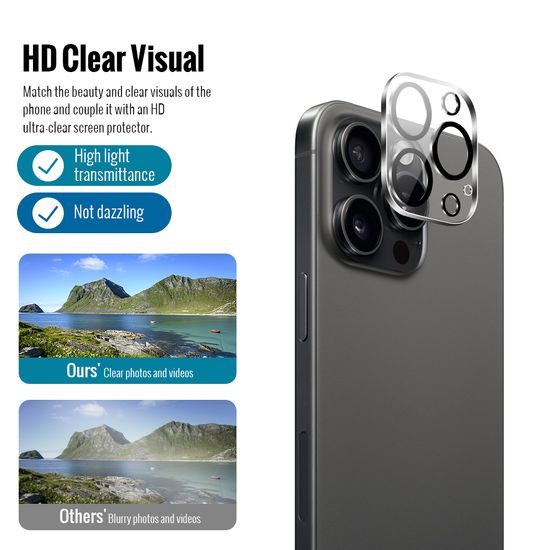 JP Combo pack, Komplet 2 kaljenih stekel in 2 stekel za kamero, iPhone 15 Pro Max